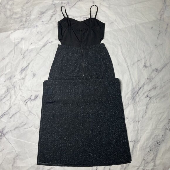 Hurley Black Color Block Maxi Dress Womens Size XS Cutouts Sleeveless Summer F6 - Picture 5 of 5